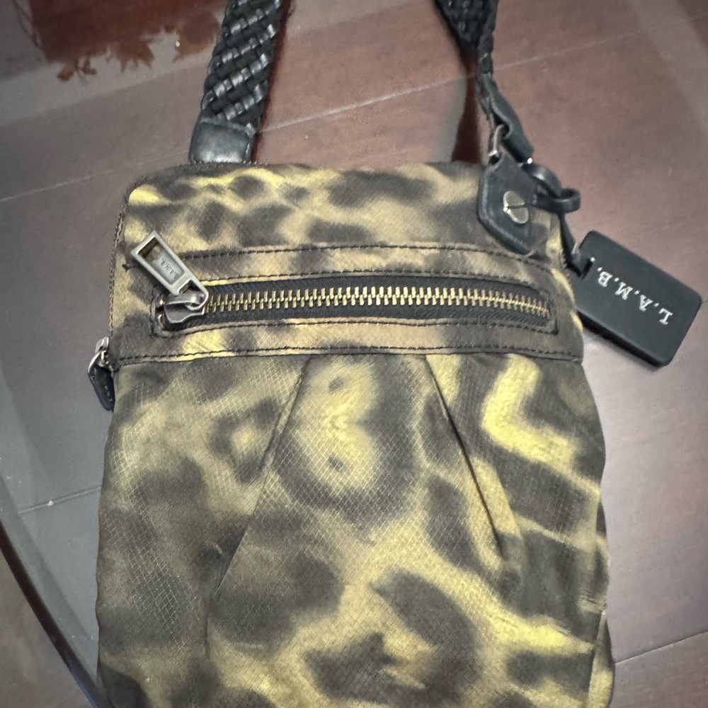 L.A.M.B.Black and Green Patterned Bag / crossbody